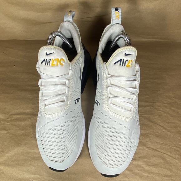 Nike Air Max 270 GS Size 7Y 'White Midnight Navy' Running Shoes 943345-109 - Picture 4 of 12